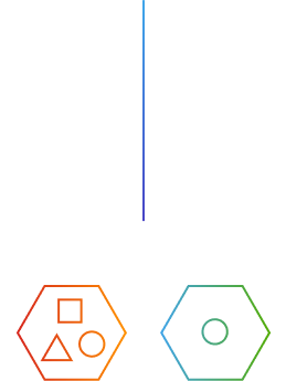 A multi-colored geometric icon symbol.