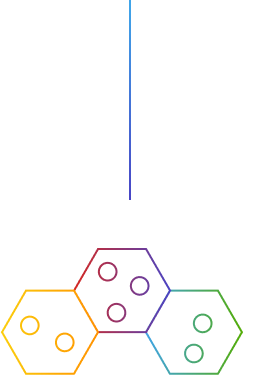 A multi-colored geometric icon symbol.