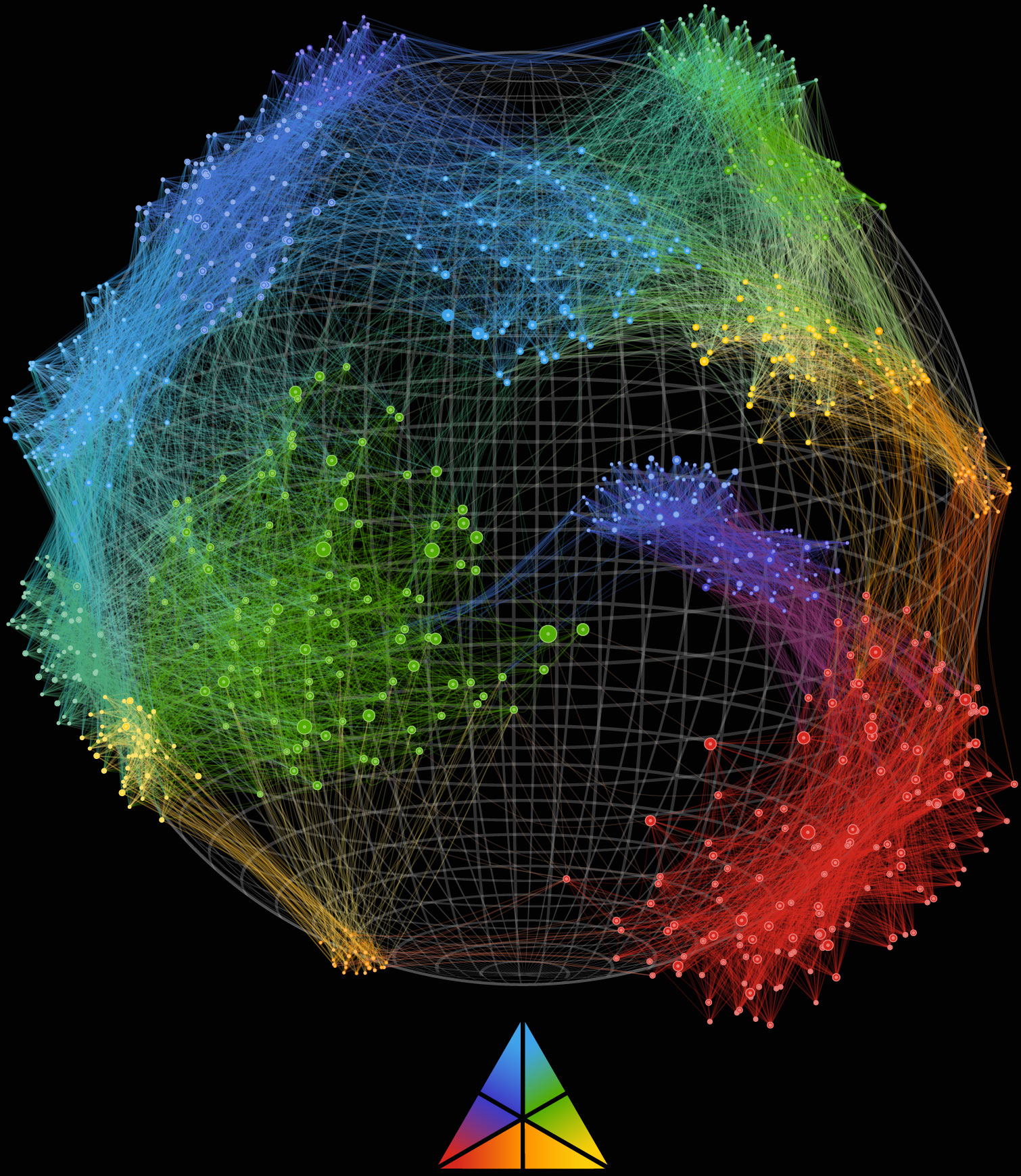 A multi-colored globe of metaphorical data connections balanced on teh Aceiss logo.